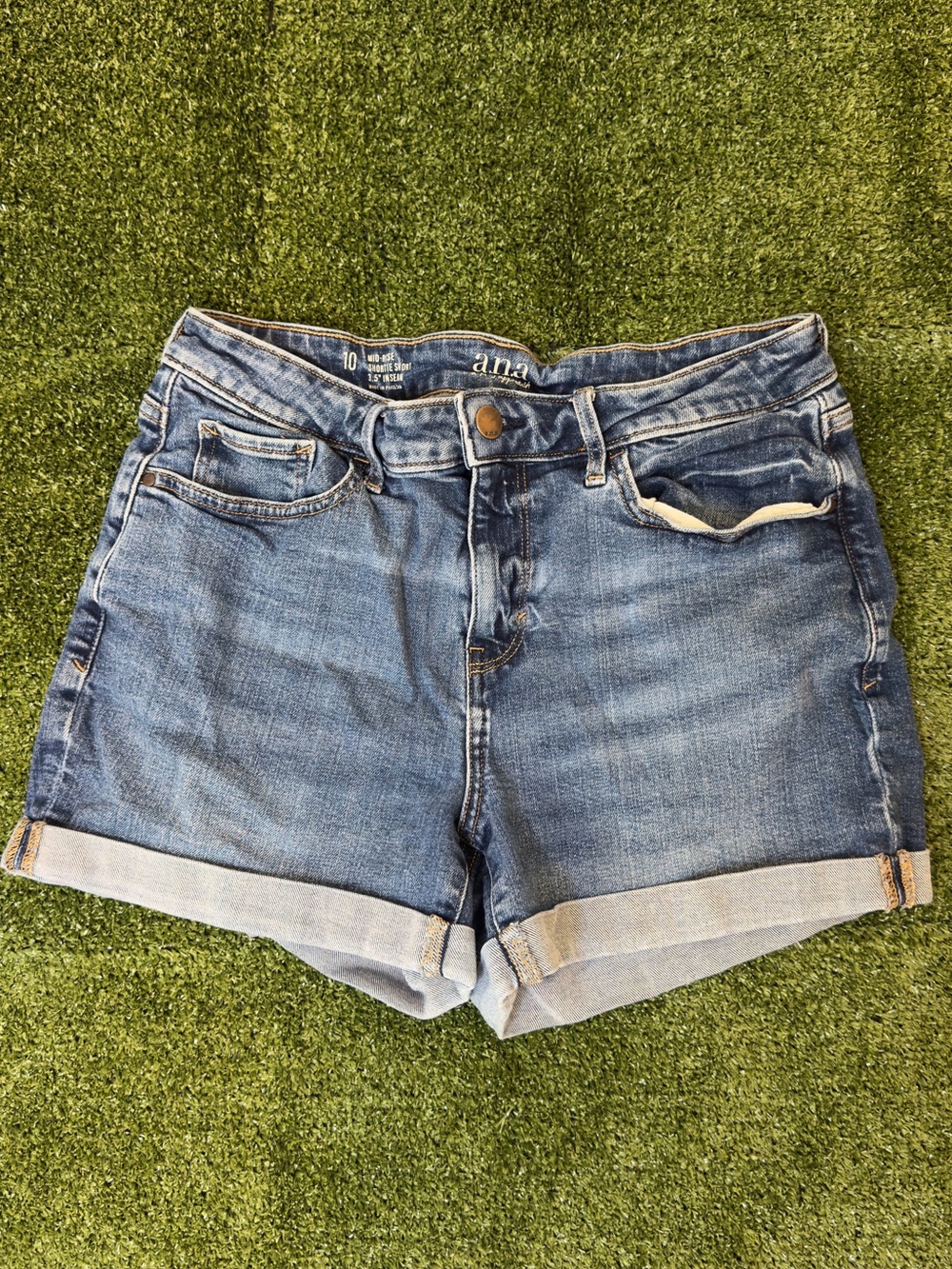 a.n.a Light Blue Rolled Cuff Denim Shorts